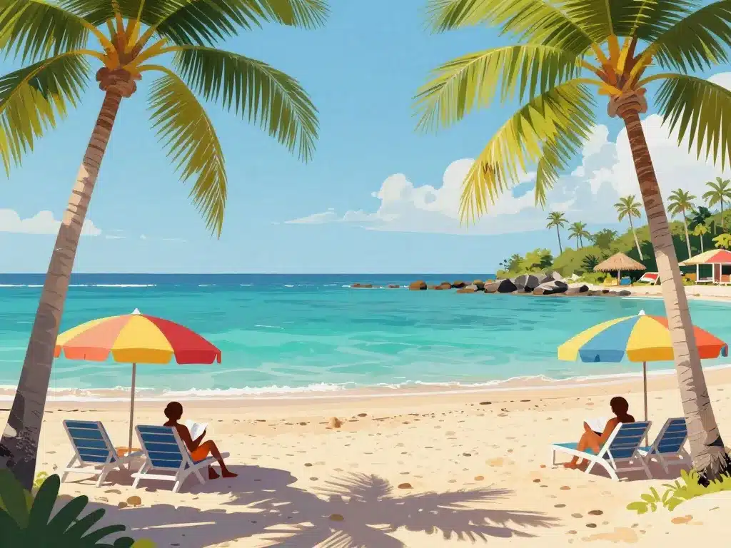 ambiance conviviale plage du santana Guadeloupe