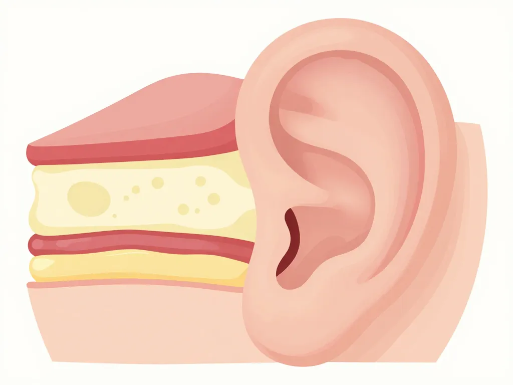 schéma anatomique du lobe des oreilles et du cartilage