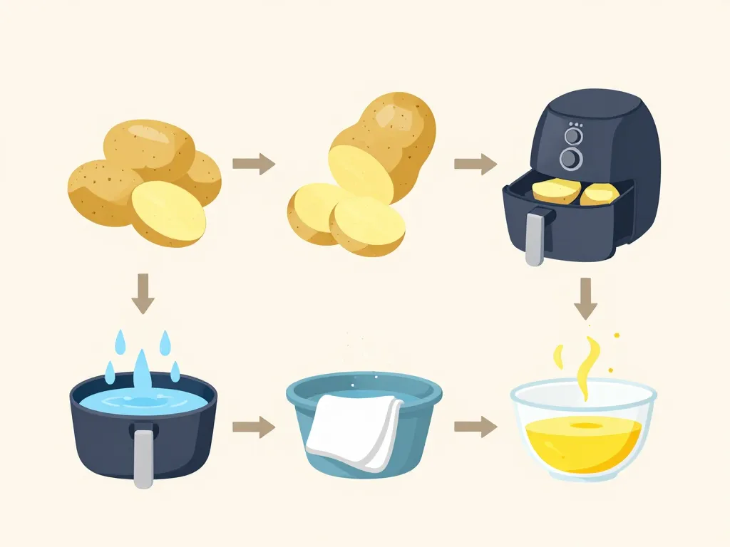 diagramme étapes pomme de terre airfryer préparation