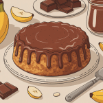 cake banane chocolat moelleux entouré de bananes et chocolat