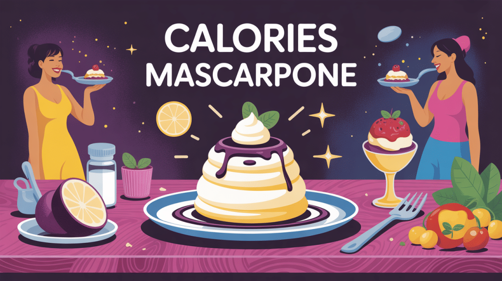 Image vectorielle colorée calories du mascarpone nutrition