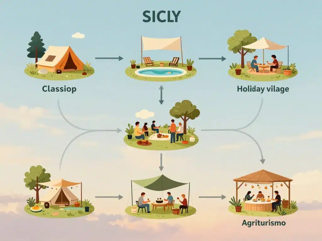 camping en sicile diagramme types services piscines