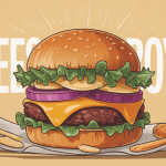 illustration cheese royal burger fast-food maison