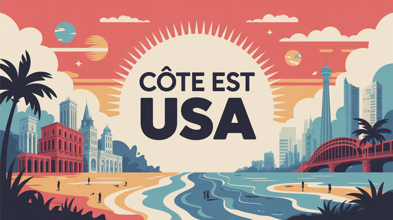 illustration emblématique cote est usa urbain balnéaire