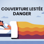 illustration couverture lestée danger sur lit ombres risques