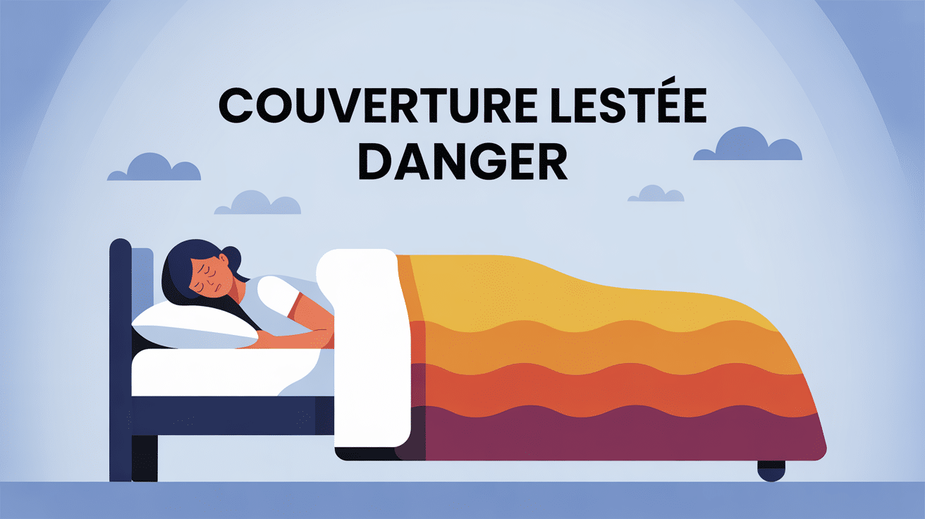 illustration couverture lestée danger sur lit ombres risques