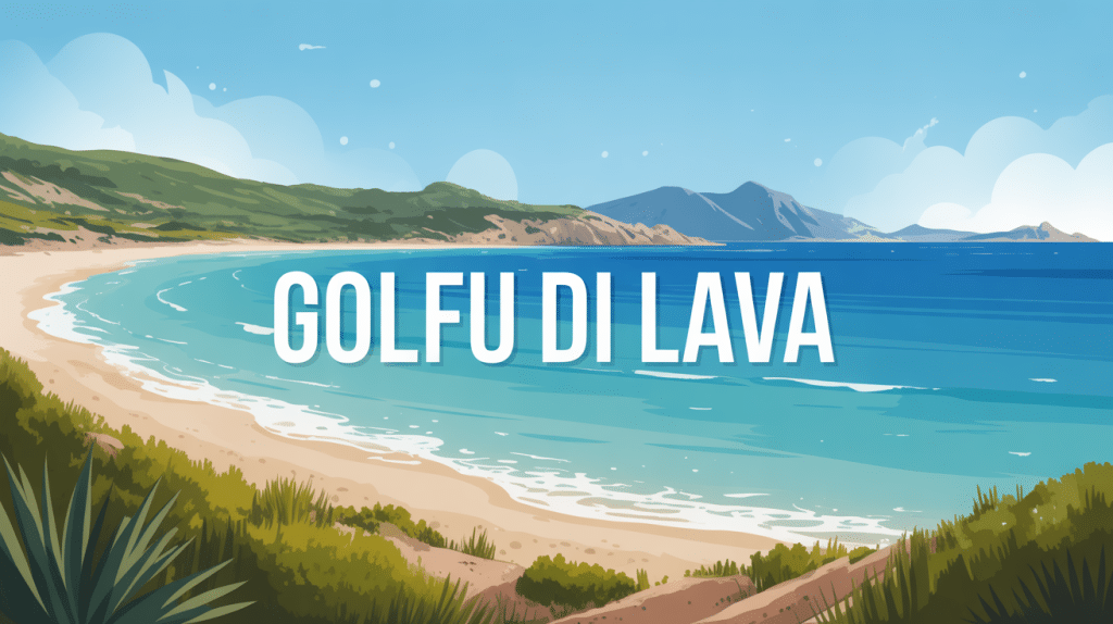 Illustration golfu di lava Corse plage sable eaux turquoise