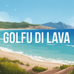 Illustration golfu di lava Corse plage sable eaux turquoise