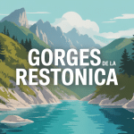 gorges de la restonica - tragone di a restonica illustration panoramique montagne et rivière