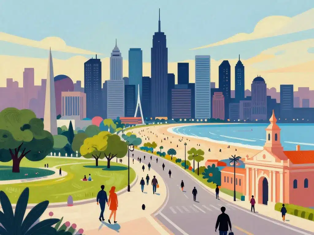 illustration villes skylines cote est usa metropoles