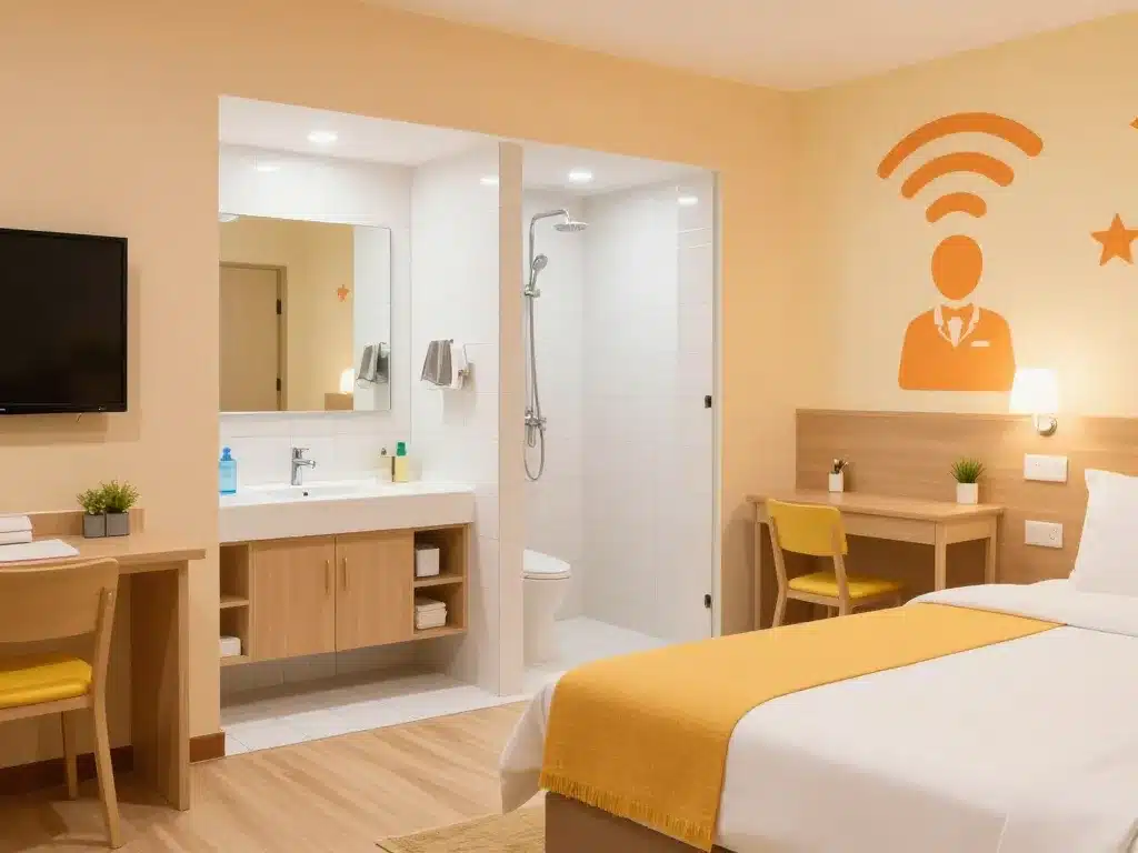 scene chambre hotel 3etoile avec amenities