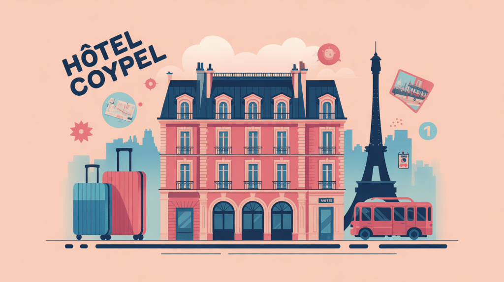 Illustration stylisée hotel Coypel à Paris