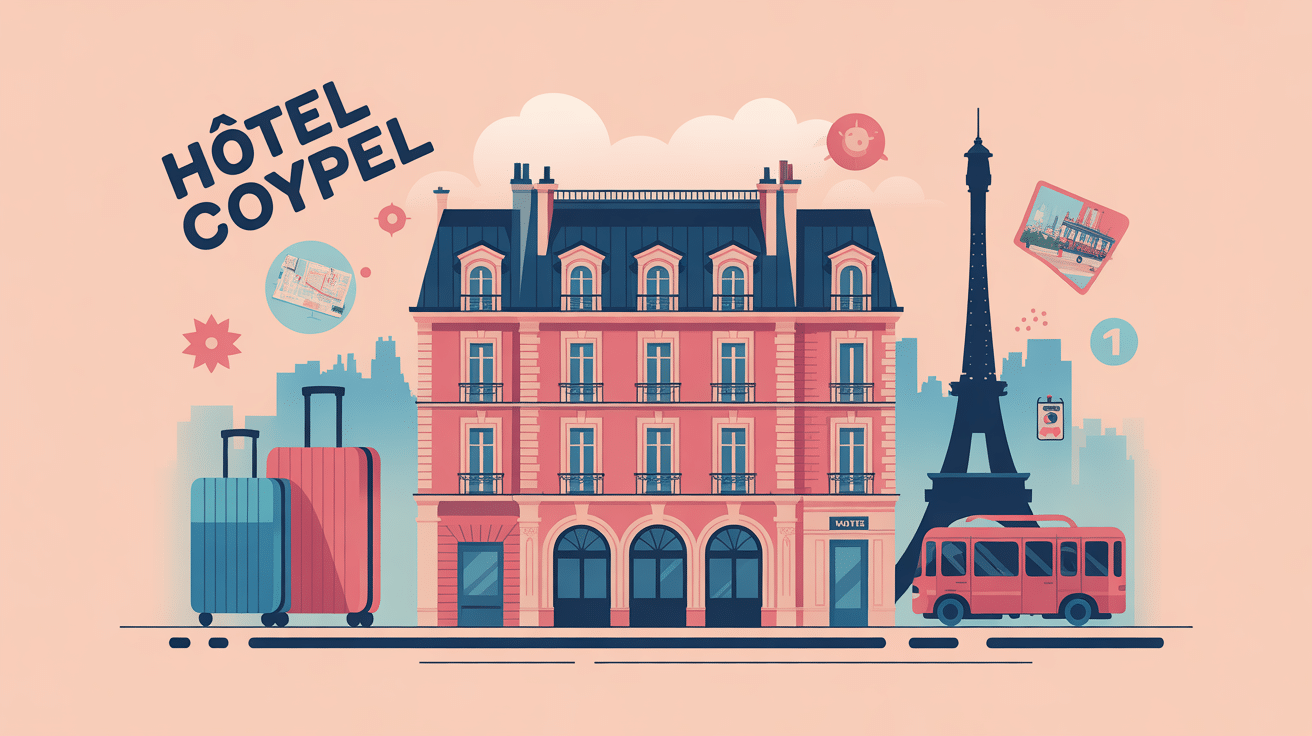 Illustration stylisée hotel Coypel à Paris