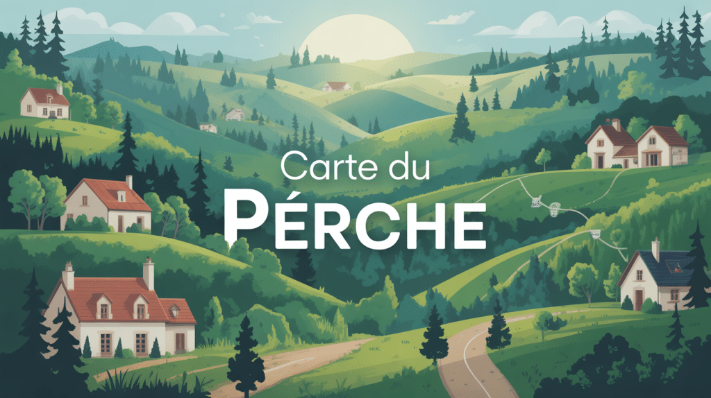 le perche carte paysage stylisé fusion bocages et villages