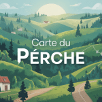 le perche carte paysage stylisé fusion bocages et villages