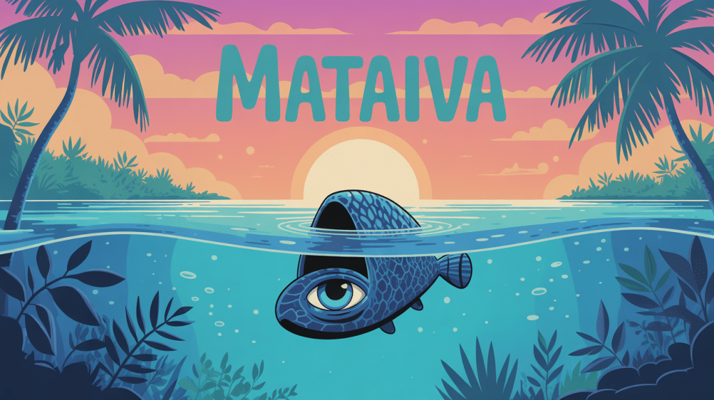 Vue stylisée du lagon fermé de Mataiva