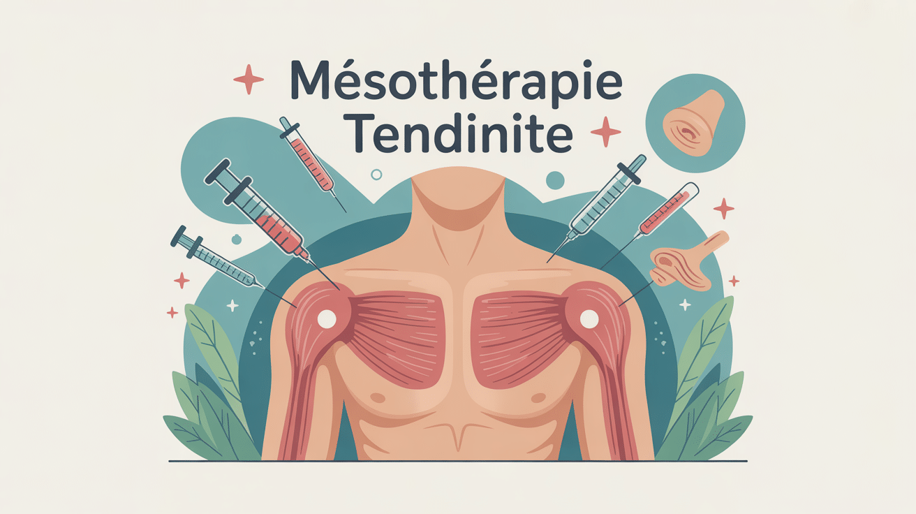 mésothérapie tendinite illustration vectorielle épaule et coude