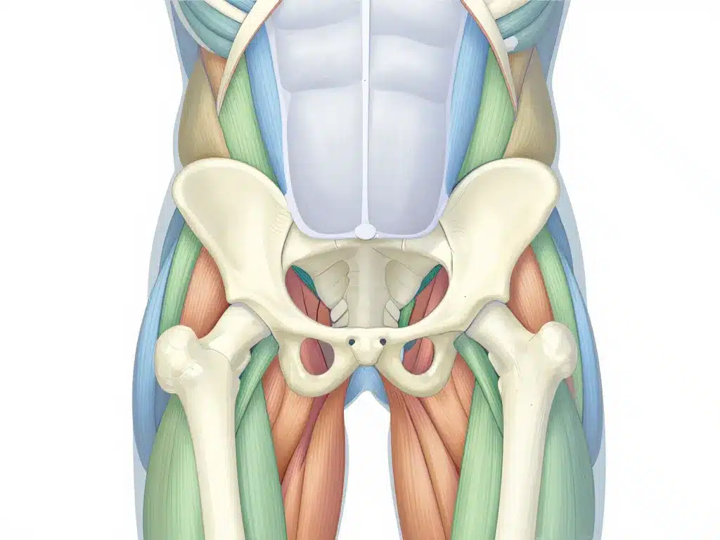 schéma muscles de la hanche principaux groupes anatomiques