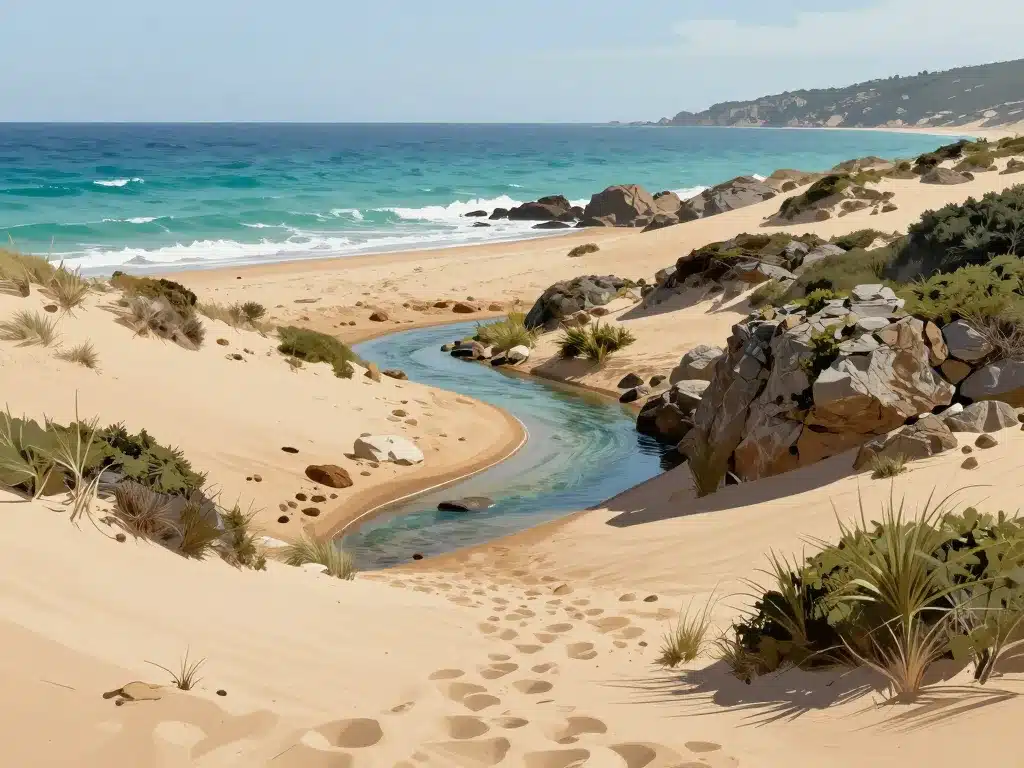 vue paysages plage de l'ostriconi corse sauvage