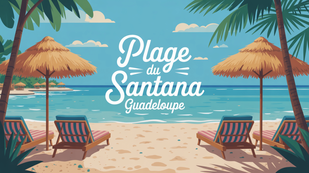 illustration vectorielle plage du santana Guadeloupe