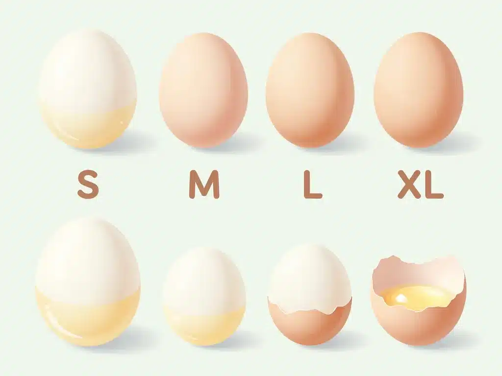 variations du poids d'un blanc d'oeuf, tailles et fraîcheur
