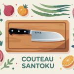santoku couteau japonais moderne sur planche