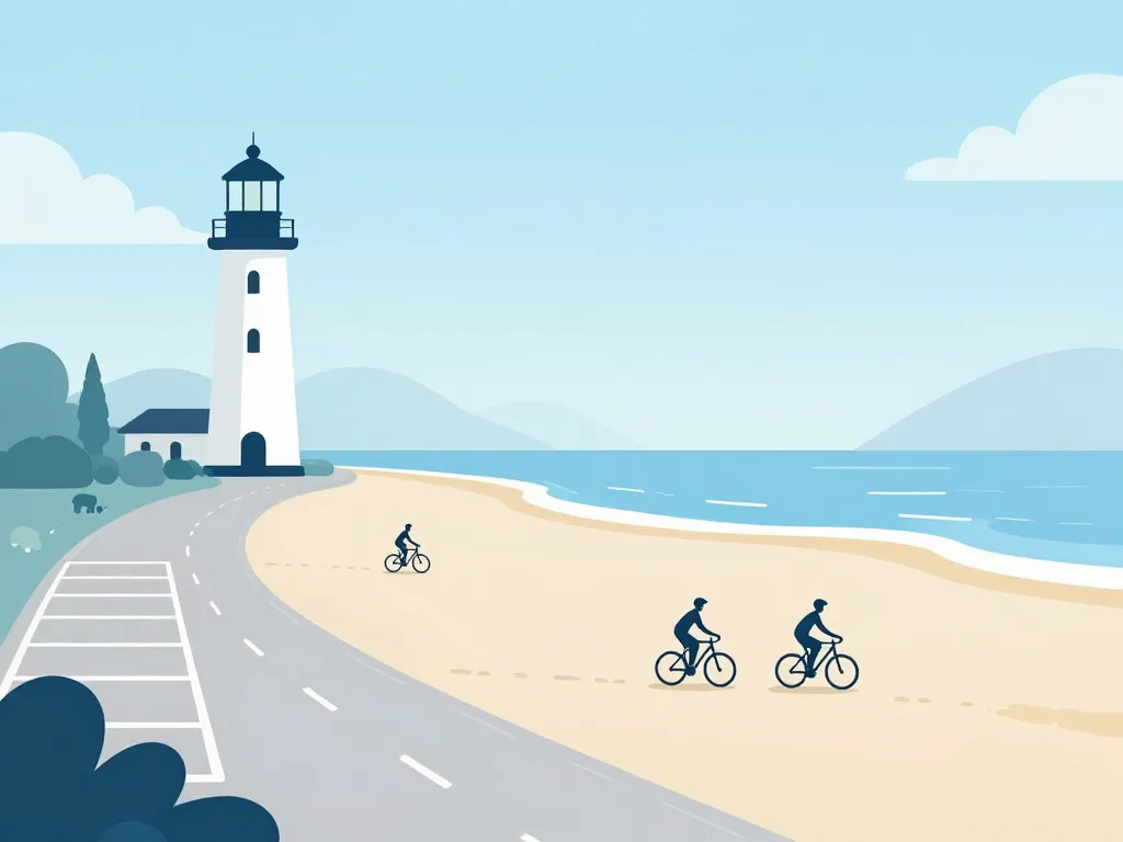 accès plage du vieux phare illustration carte et arrivée