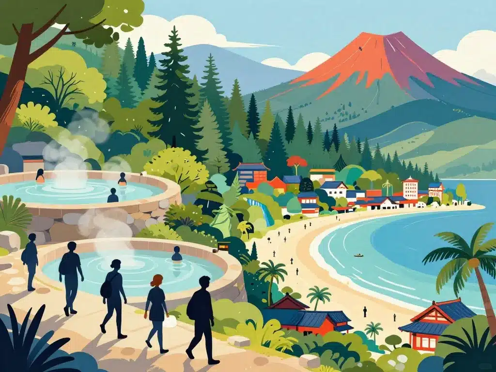 illustration itinéraires sud japon lieux incontournables