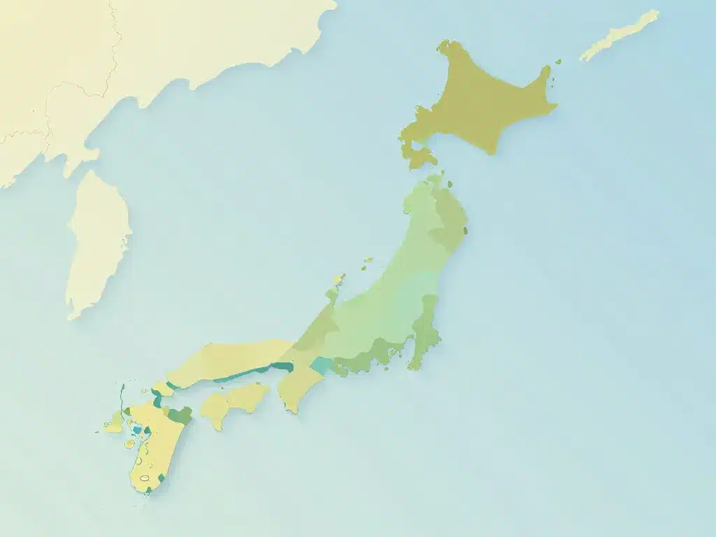 diagramme sud japon régions phares concept
