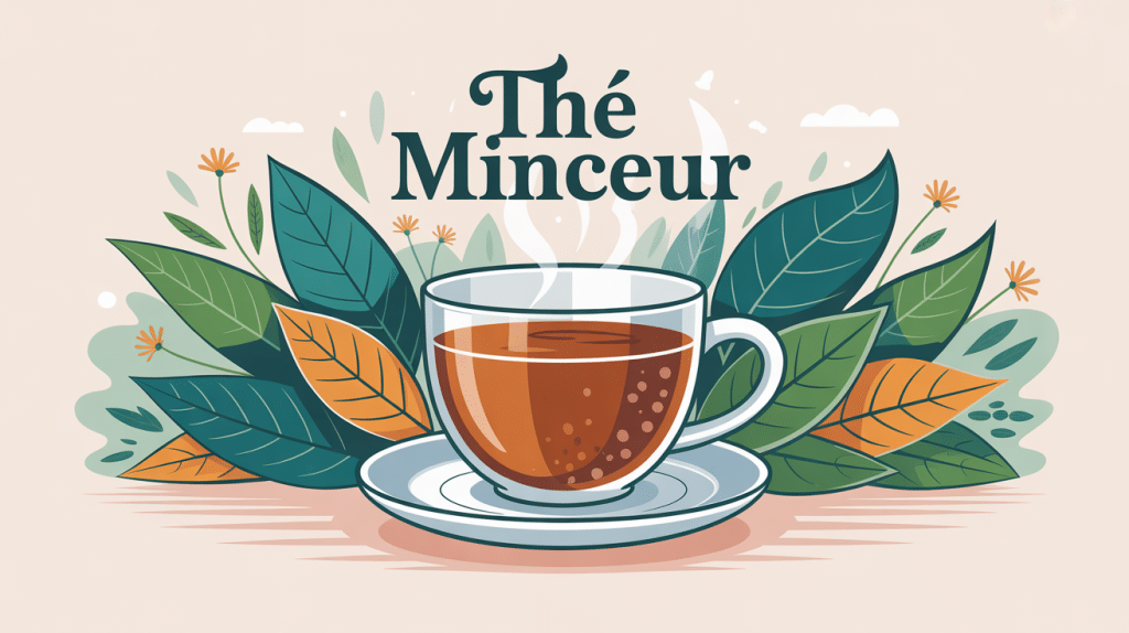 illustration conceptuelle thé minceur ambiance bien-être