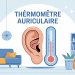 illustration moderne thermomètre auriculaire oreille numérique