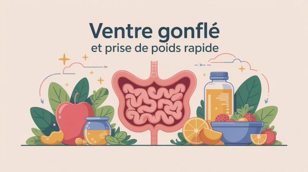 illustration ventre gonfle prise de poids rapide alimentation digestion