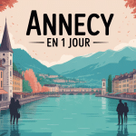 Illustration visiter Annecy en 1 jour lac vieille ville montagnes