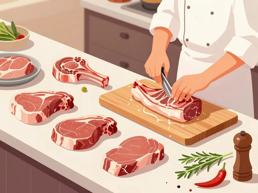 Préparation poitrine agneau four avec aromates et herbes