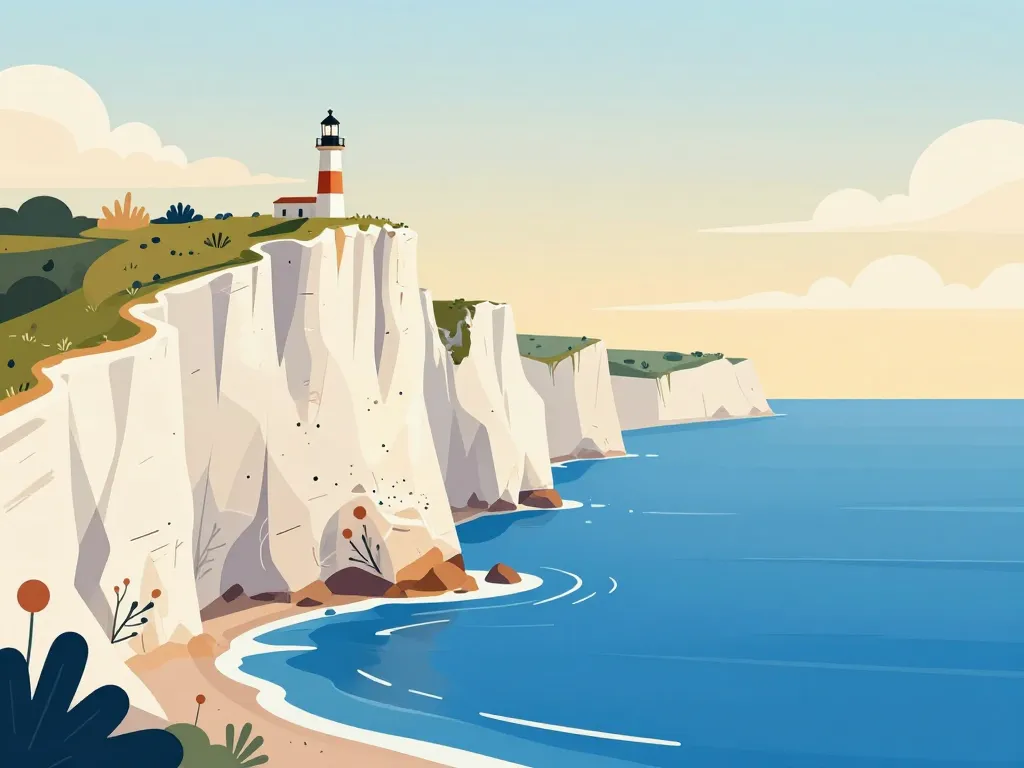 Paysages de Capo Pertusato avec falaises blanches et phare