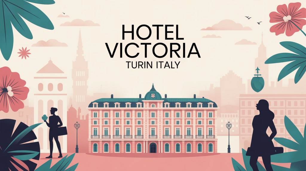 Hotel Victoria Turin Italy illustration élégante centre ville