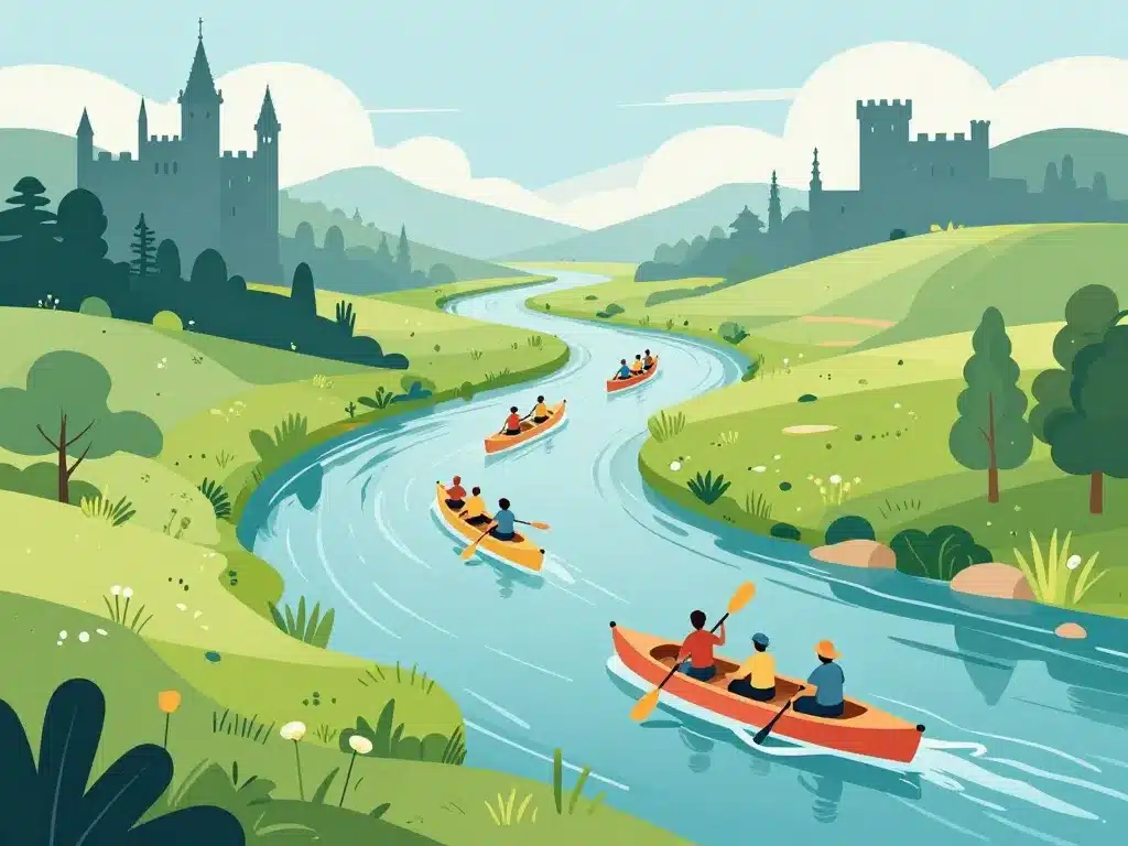 Paysages itinéraires descendre la Loire en canoe