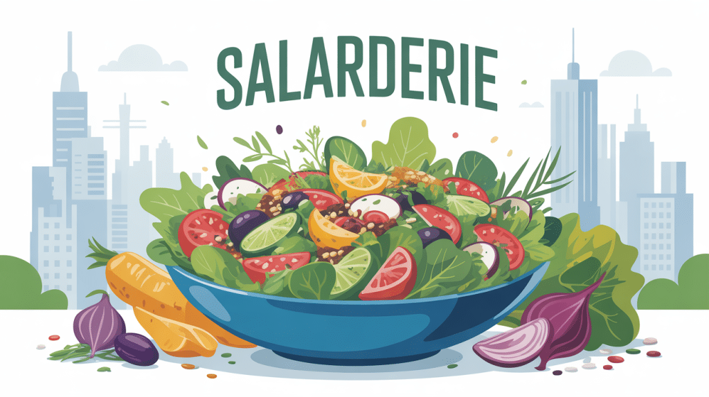 Illustration la salarderie grande assiette urbaine moderne