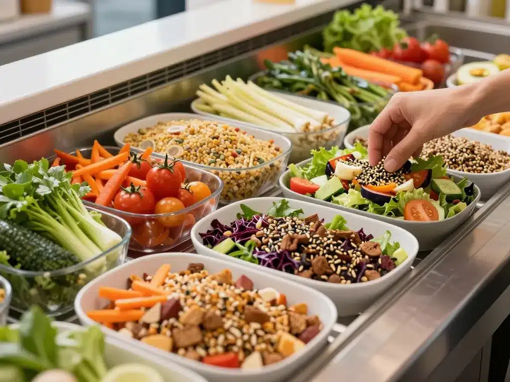 Bar à salade la salarderie ingrédients frais et variés