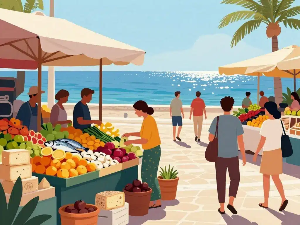 Marché alimentaire marchés Saint Pierre la Mer produits frais bord de mer