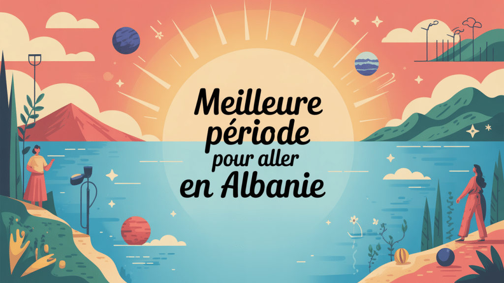 visuel stylisé sur la meilleure periode pour aller en Albanie