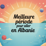 visuel stylisé sur la meilleure periode pour aller en Albanie