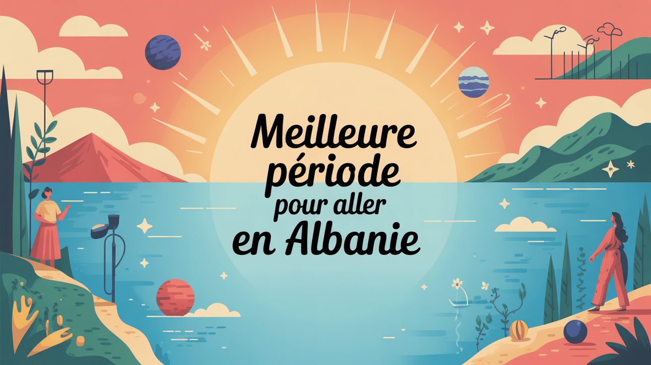 visuel stylisé sur la meilleure periode pour aller en Albanie