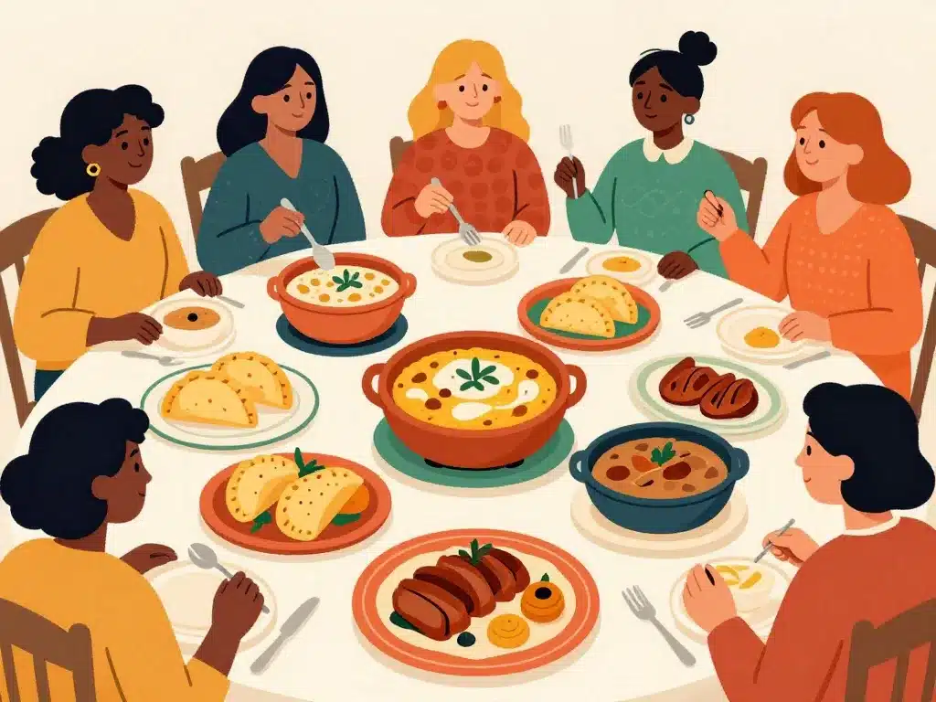 Panorama de plat chilien emblématique sur table colorée