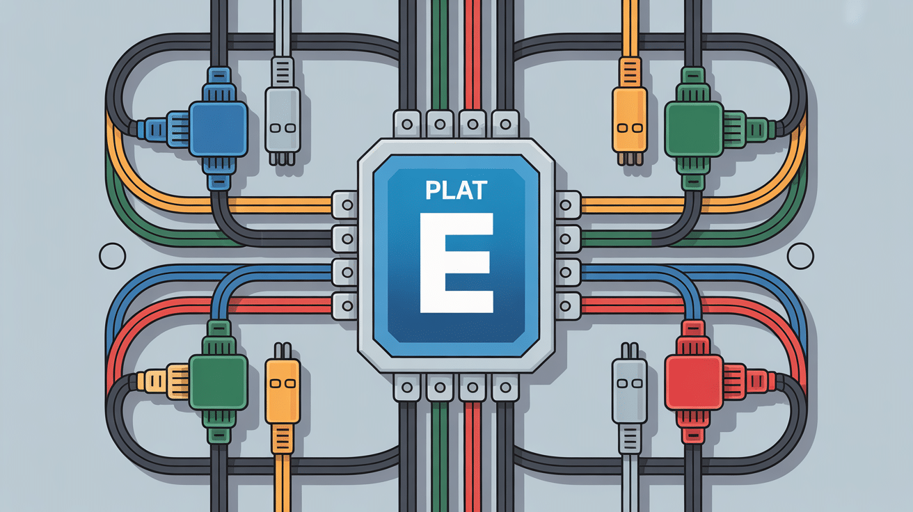 plat e au centre d'un tableau électrique moderne