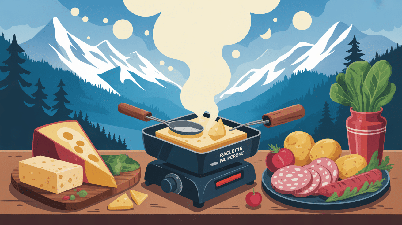 Illustration raclette combien par personne table conviviale