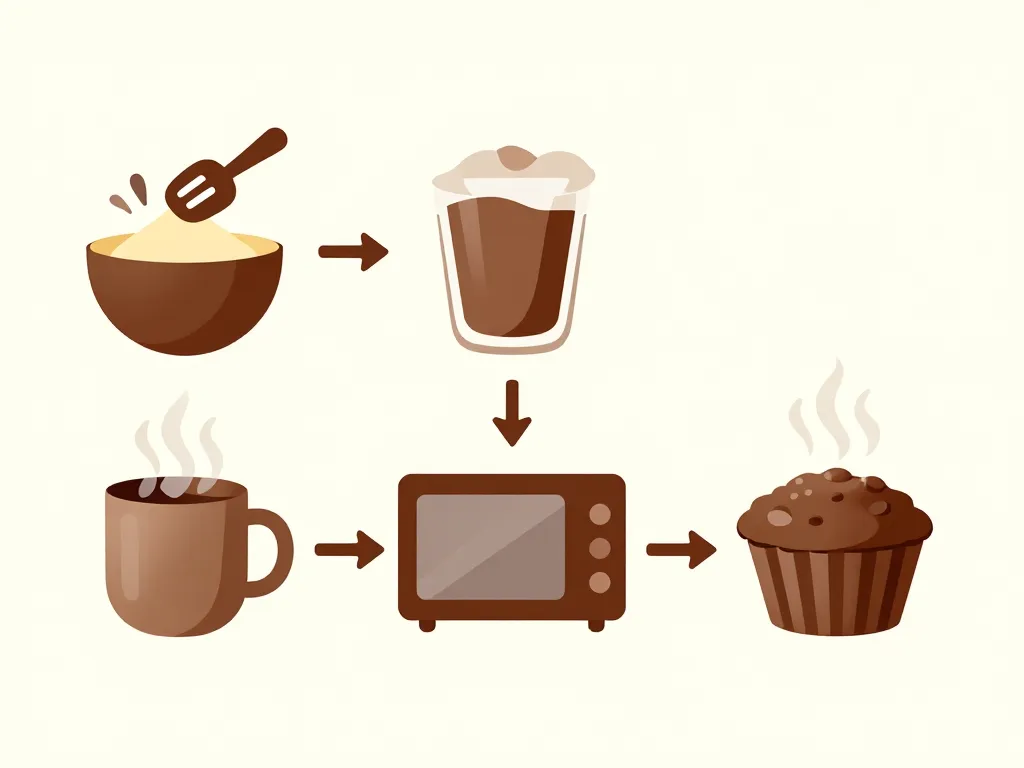 étapes recette mug cake chocolat sans beurre ingrédients préparation cuisson