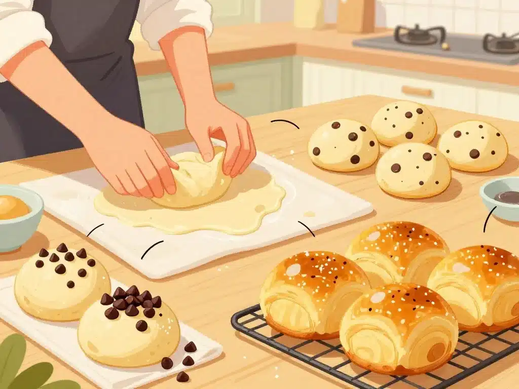 Étapes recette doowaps maison aux pépites de chocolat