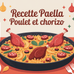 recette paella poulet et chorizo grande poêle festive