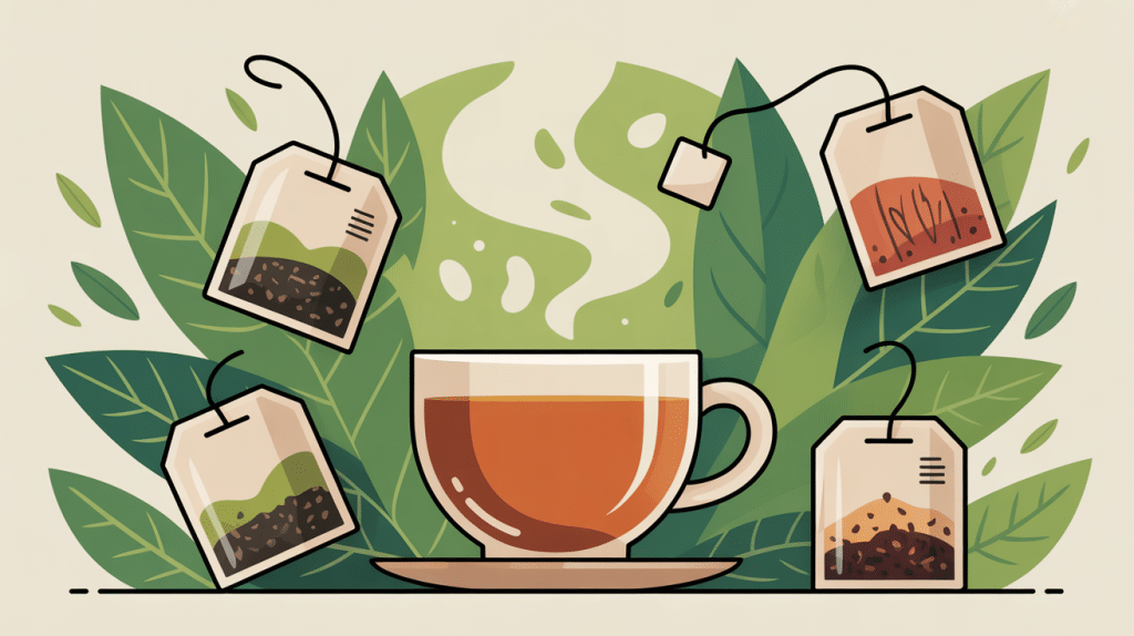 Illustration conceptuelle sachet de the